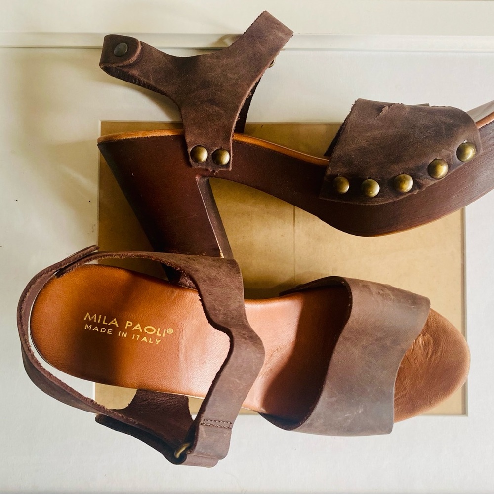 Mila Paoli Chocolate Brown Wedges